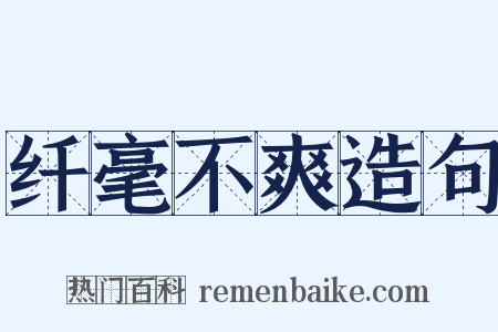 纤毫不爽造句是什么意思的图片